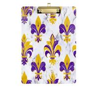 Carnival Fleur-de-lis Oro Marmo Appunti Folio con blocco di scrittura Plastica per i compiti a casa Pediatrico Dimensioni 9 x 12.5 Tablas para escribir