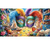 Carnival Mask Feathers Puzzle 1000 pezzi per adulti - Gioco per la famiglia divertente Sfida educativa difficile 38x26/1000pcs