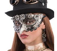 Carnival Toys 1762 Maschera Steampunk Gufo, Marrone, Taglia Unica