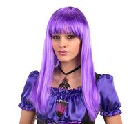 Carnival Toys 2498 Parrucca Lunga Liscia con Frangia, Viola, Taglia Unica