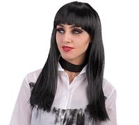 Carnival Toys 2568 Parrucca Lunga Liscia con Frangia, Nero, Taglia Unica