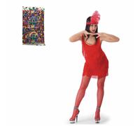 Carnival Toys Costume Charleston Rosso Vestito e Cerchietto Taglia Unica Donna