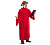CARNEVALE VESTITO COSTUME DANTE ALIGHIERI TUNICA CAPPELLO CORONA D'ALLORO 80132