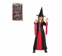 Carnival Toys Costume Strega Rosso Vestito da Stregona Carnevale Bambina Ragazza