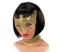 Maschera in plastica con glitter oro