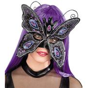 Carnival Toys Maschera Farfalla in plastica Glitterata con Paillettes Misura Donna