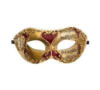 Carnival Toys Maschera veneziana in plastica dec.oro e rosse