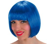 Carnival Toys Parrucca Blu Cobalto Caschetto con Frangetta