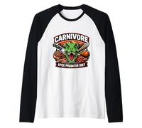 Carnivore Apex Predator Diet Meat Eater T-Rex Dino Keto Joke Maglia con Maniche Raglan