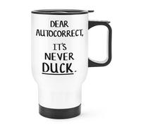 Caro Autocorrect It's Mai Anatra Viaggio Tazza con Manico Spellcheck Divertente