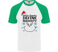 Caro Babbo Natale,Definire Cattivo Natale Divertente DA UOMO S/S Baseball