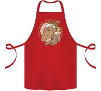 Caro Babbo Natale Divertente Cavallo Equestre Cotone Grembiule 100% Biologico