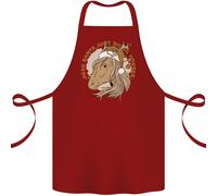 Caro Babbo Natale Divertente Cavallo Equestre Cotone Grembiule 100% Biologico