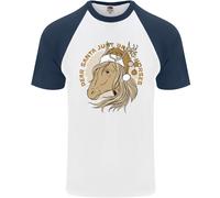 Caro Babbo Natale Divertente Cavallo Equestre Natale Maglietta S/S Da Uomo