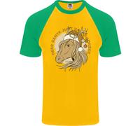 Caro Babbo Natale Divertente Cavallo Equestre Natale Maglietta S/S Da Uomo