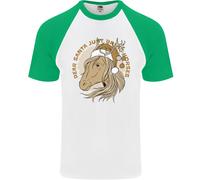 Caro Babbo Natale Divertente Cavallo Equestre Natale Maglietta S/S Da Uomo