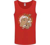 Caro Babbo Natale Divertente Cavallo Equestre Natale Uomo Canotta Maglia