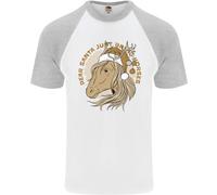 Caro Babbo Natale Divertente Cavallo Equestre Natale Uomo S/S Maglietta Baseball
