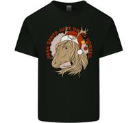 Caro Babbo Natale Divertente Equestrian Cavallo Natale Maglietta Bambini