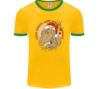 Caro Babbo Natale Divertente Equestriano Cavallo Natale Uomo Ringer T-Shirt FotL