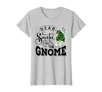 Caro Babbo Natale Era Lo gnomie Divertenti Xmas Maglietta, Donna, Argento, S