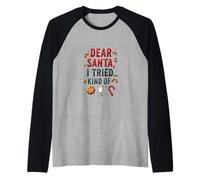 Caro Babbo Natale Ho Provato Tipo di - Biscotti di Natale Divertenti Maglia con Maniche Raglan