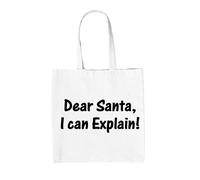Caro Babbo Natale, i Can Explain Borsa Tote IN Tela - Natale Segreto Claus