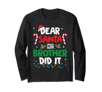 Caro Babbo Natale Mio Fratello ha Fatto Divertente Scherzo di Natale Maglia a Manica