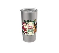 Caro Babbo Natale: Santa Renna Vacanze Natale Bicchiere termico in acciaio inox doppia parete