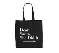 Caro Babbo Natale,She Ha Fatto It - Borsa Tote IN Tela - Natale Segreto