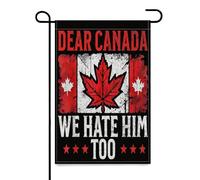 Caro Canada, lo odiamo anche noi, bandiera da giardino di protesta politica, 12x18 pollici, doppia faccia, striscione, arazzo decorativo per le vacanze, fattoria, esterno