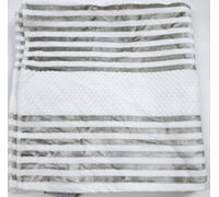 Caro Home Cotone Bianco, Grigio, Argento Righe Bagno, 2 Asciugamano, O 2 Punta