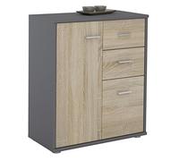 CARO-Möbel Cassettiera Highboard con 2 cassetti e 2 ante in rovere Sonoma