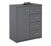 CARO-Möbel Cassettiera TIRANO Highboard con 1 anta e 4 cassetti in grigio antracite