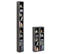 CARO-Möbel CD DVD Blueray - Mensola multimediale in due pezzi, supporto per CD con 10 scomparti per un massimo di 160 CD, 20 x 187 cm (larghezza x altezza)