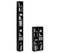 CARO-Möbel CD DVD Blueray - Mensola multimediale in due pezzi, supporto per CD con 10 scomparti per un massimo di 160 CD, 20 x 187 cm (larghezza x altezza)