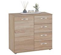CARO-Möbel Comò Armadio Chicago in Rovere Sonoma, con sportello e 4 cassetti High Board