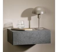 CARO-Möbel - Comodino da Parete con 1 cassetto, Apertura Senza Maniglie, Betonoptik Dunkel, 42 x 14 x 30 cm (B x H x T)