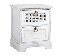 CARO-Möbel Comodino IRMA Comodino con 2 cassetti bianco shabby chic vintage