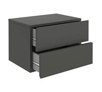 CARO-Möbel Comodino sospeso ANNI con 2 cassetti in grigio, robusto truciolato, apertura senza maniglie, versatile e salvaspazio grazie al montaggio a parete.