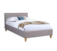 CARO-Möbel Letto imbottito ANAIS letto singolo, 120 x 200 cm, con rete a doghe, rivestimento in tessuto grigio antracite