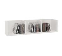 CARO-Möbel Mensola da parete per CD, DVD, stelle, con 3 ripiani, colore: bianco