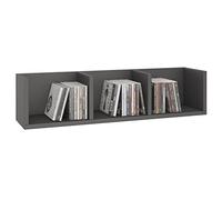 CARO-Möbel Scaffale da parete per CD, DVD, stelle, con 3 ripiani, colore: grigio