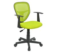 CARO-Möbel Sedia girevole per bambini Studio, ergonomica, con braccioli, regolabile, verde, ideale per bambini, rete traspirante, facile da montare [fino a 80 kg]