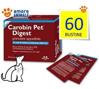 Carobin Pet DIGEST Granulare Appetibile per CANI e GATTI 60 bustine da 5 grammi