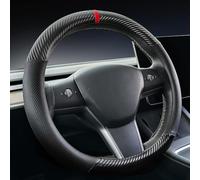 Carodi Coprivolante in fibra di carbonio e pelle per volante auto per Tesla Model 3 / Model Y