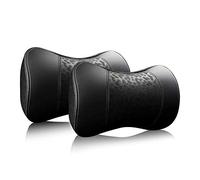 Carodi Cuscino per il collo in pelle per auto, cuscino poggiatesta, supporto cervicale in memory foam 100%, comodi cuscini per sedili auto da viaggio e per ufficio a casa, morbidi, nero UNA confezione