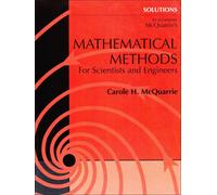 Carole McQuarri Student Solutions Manual for Mathematical Methods fo (Tascabile)