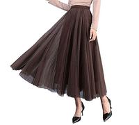 Carolilly Gonna in Tulle Tutu Gonne Vintage da Donna Tutu Balletto sotto Stile Anni '50 Gonna Tulle Donna Lunga Rosa Nero