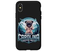 Carolina del Nord Cane Carlino Divertente Mountain Escursionismo Outdoor Design Custodia per iPhone X/XS